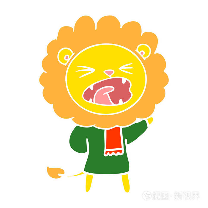 冬装平色卡通狮子