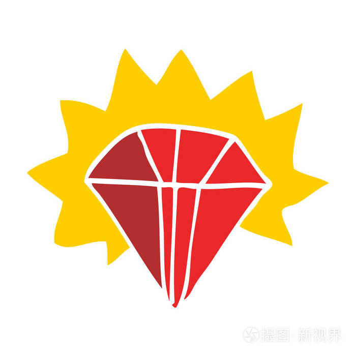 卡通涂鸦巨红宝石