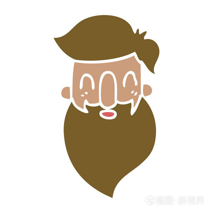 有胡子的卡通涂鸦人