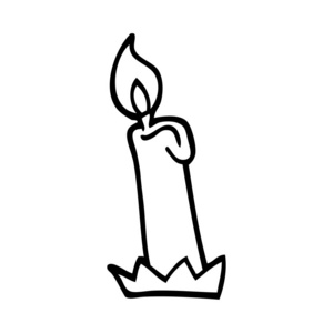 黑白卡通生日蜡烛