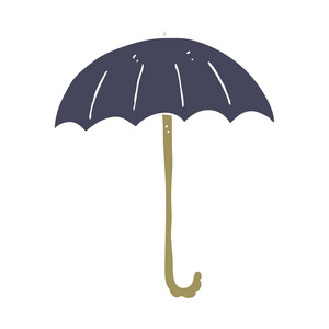 雨伞的平面彩色插图