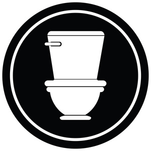厕所圆形符号矢量插图