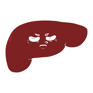 平色风格卡通肝脏照片