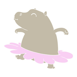 平色风格卡通河马芭蕾舞演员照片