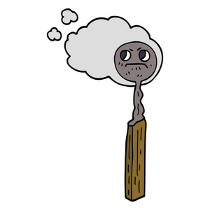 卡通涂鸦烧焦的火柴照片