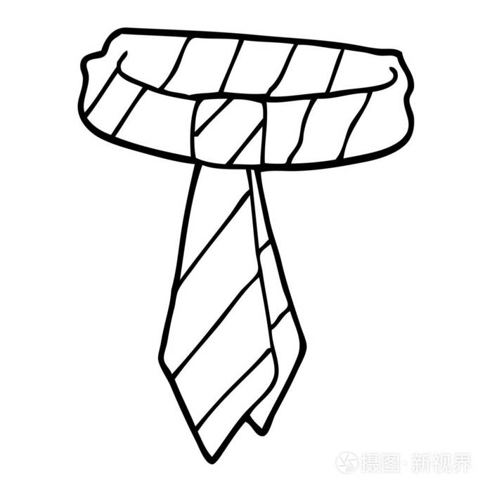 线绘卡通办公室领带插画-正版商用图片147u0v-摄图新视界