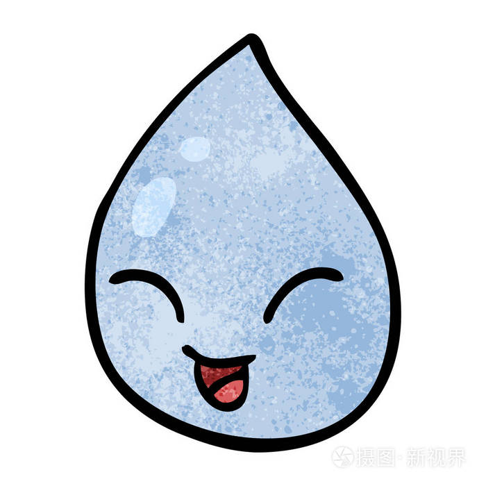 卡通涂鸦雨滴插画-正版商用图片147u1o-摄图新视界