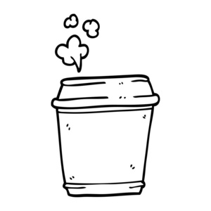 线绘卡通咖啡杯