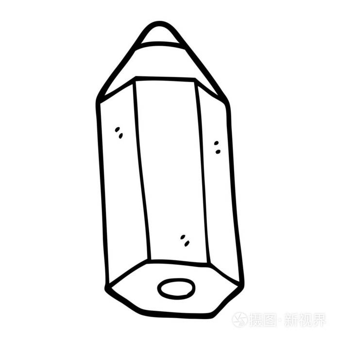 黑白卡通铅笔