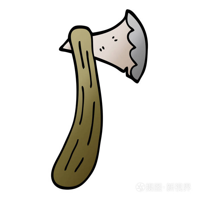 卡通涂鸦斧头矢量插图