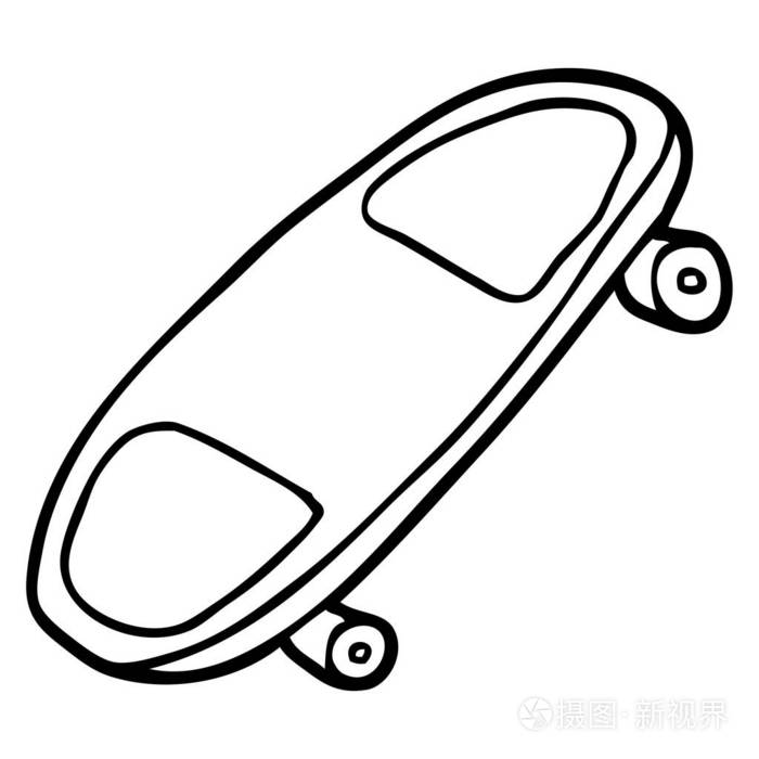 画线卡通滑板