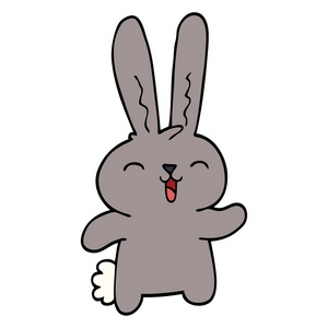 卡通涂鸦快乐兔子