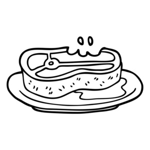 线描卡通熟肉图片