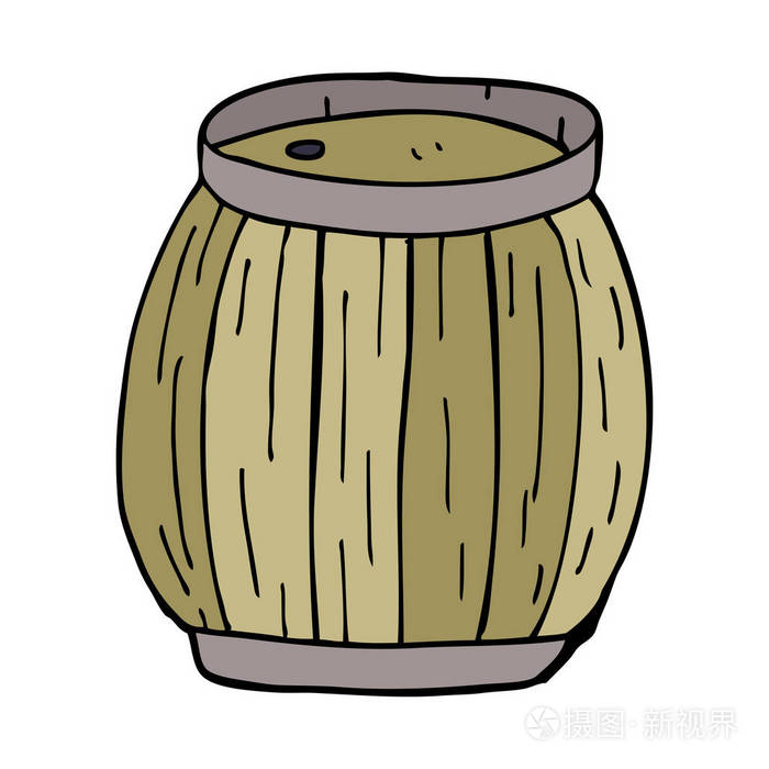 卡通涂鸦啤酒桶插画-正版商用图片147wyl-摄图新视界