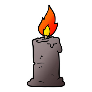 卡通涂鸦燃烧蜡烛