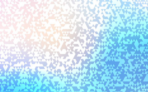 浅粉红色蓝色矢量布局与线条三角形。 现代抽象插图与彩色三角形。 模板可以用作背景。