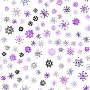 深紫色矢量无缝图案与圣诞雪花。 闪耀的彩色插图与雪在圣诞节风格。 壁纸面料制造商的时尚设计。