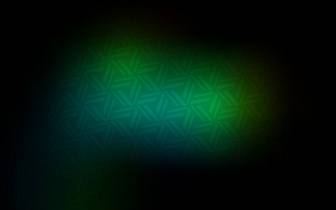 暗绿色矢量模板与晶体，三角形。闪烁抽象插图与三角形形状。智能设计为您的商业广告。
