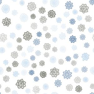 浅蓝色，绿色矢量无缝模板与冰雪花。模糊装饰设计，圣诞节风格与雪。纺织品织物壁纸的设计。