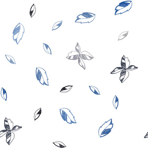 深色蓝色矢量无缝优雅模板与叶子。一个优雅明亮的插图与自然风格的叶子。窗帘，窗帘的图案设计..