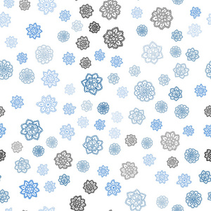 深色蓝色矢量无缝图案与圣诞雪花。闪耀的彩色插图与雪在圣诞节风格。图案设计面料，壁纸。