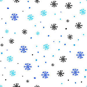光蓝色矢量无缝覆盖与美丽的雪花。闪耀的彩色插图与雪的圣诞风格。窗帘，窗帘的图案设计..