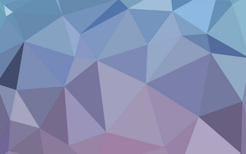 浅粉色，蓝色矢量低聚布局。闪亮的多边形插图，由三角形组成。为您的业务全新设计..