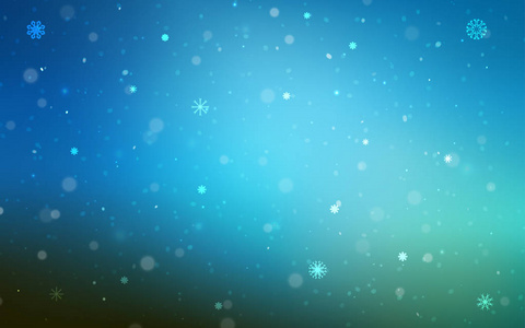 深色蓝色矢量覆盖美丽的雪花。模糊的抽象背景上的雪。新年设计为您的商业广告。