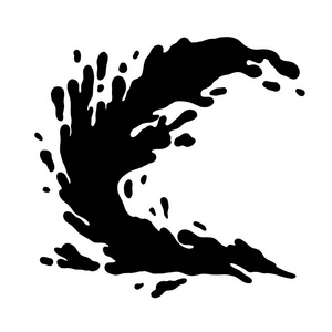 个 手绘的水溅轮廓,矢量插图. 相似素材图片