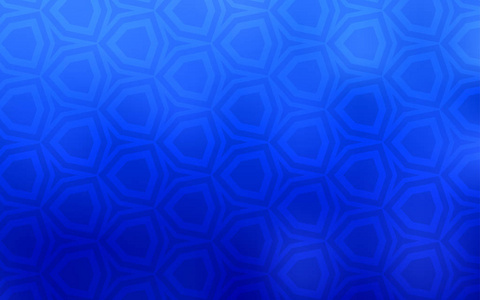 浅蓝色矢量覆盖与一组六边形。 彩色六边形在模糊背景上。 登陆页面的模式。