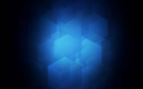 深蓝色矢量布局与六角形。 插图与一组五颜六色的六边形。 美丽的设计为您的商业广告。