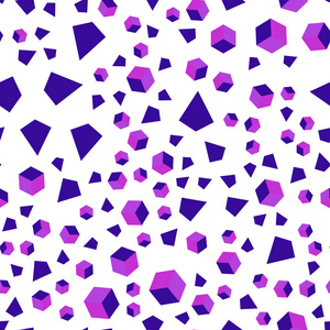 浅紫色粉红色矢量无缝等距盖与三角形矩形。 插图与彩色三角形矩形。 窗帘窗帘的纹理。