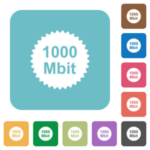 1000mbit保证贴白色平面图标彩色圆形方形背景