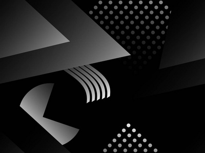 孟菲斯黑白无缝图案。 在孟菲斯风格中具有单色梯度的几何物体。 灰色阴影中的豪华背景。 矢量插图
