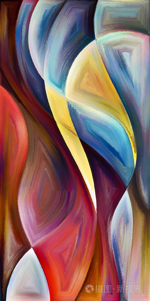 现代艺术主题中由形状和曲线构成的抽象背景