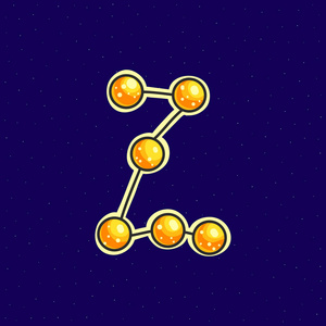空间主题 连接点手绘排版 孤立的抽象大写字母z照片