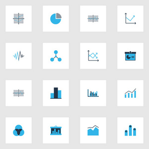 图形 图表和统计图标集。保费质量的符号集合。图标可以用于 Web 应用程序和用户界面设计