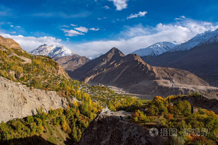 洪扎山谷的秋天巴基斯坦北部地区