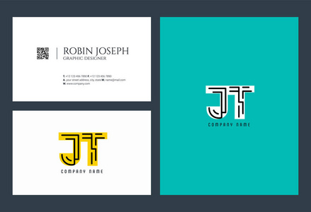 商业横幅字母标志JT模板