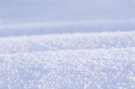 高角度观看雪背景。 可耕的雪质地。 有积雪的冬季背景