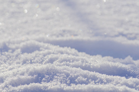 雪的质地。冬天的雪背景。雪花纹理背景