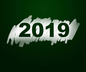 2019用白色粉笔和绿色黑板书写。