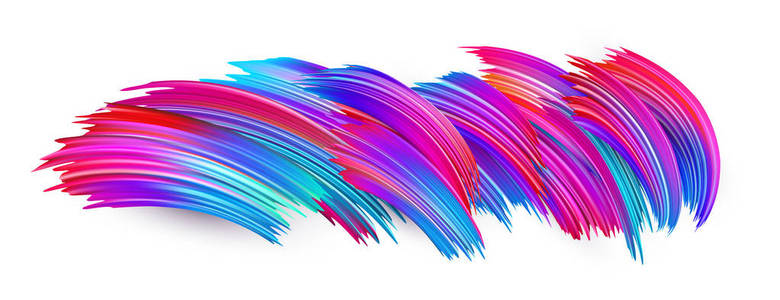 彩色的蓝色和粉红色的笔触画在白色的背景上照片