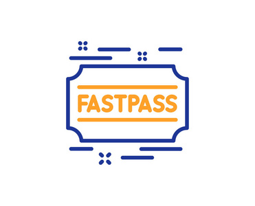 快速通道线图标. 游乐园门票标志. 快速轨道符号.