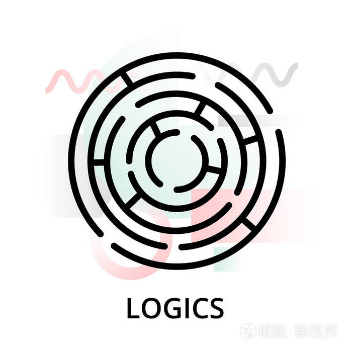逻辑概念图标抽象背景从科学图标设置图形和网页设计现代可编辑线矢量