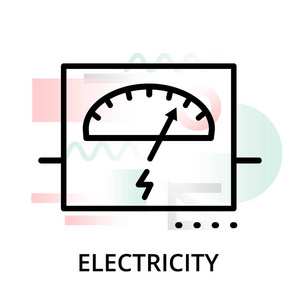 电气概念图标抽象背景从科学图标设置图形和网页设计现代可编辑线矢量插图