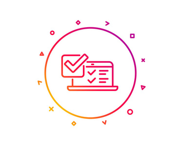 选择答案符号. 网络面试符号. 梯度图案线按钮. 在线调查图标设计.