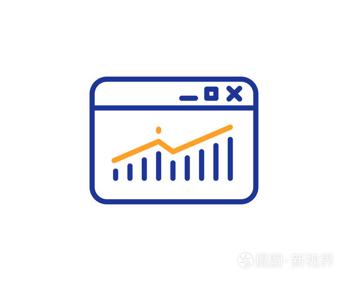 报告图表或销售增长标志. 分析和统计数据符号. 五颜六色的轮廓概念.