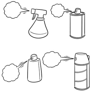 喷雾罐和瓶子的矢量集