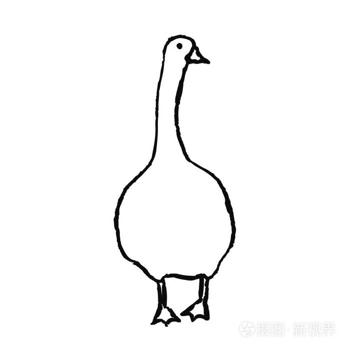 斯堪的纳维亚风格的可爱手绘动物简单的线条艺术矢量图